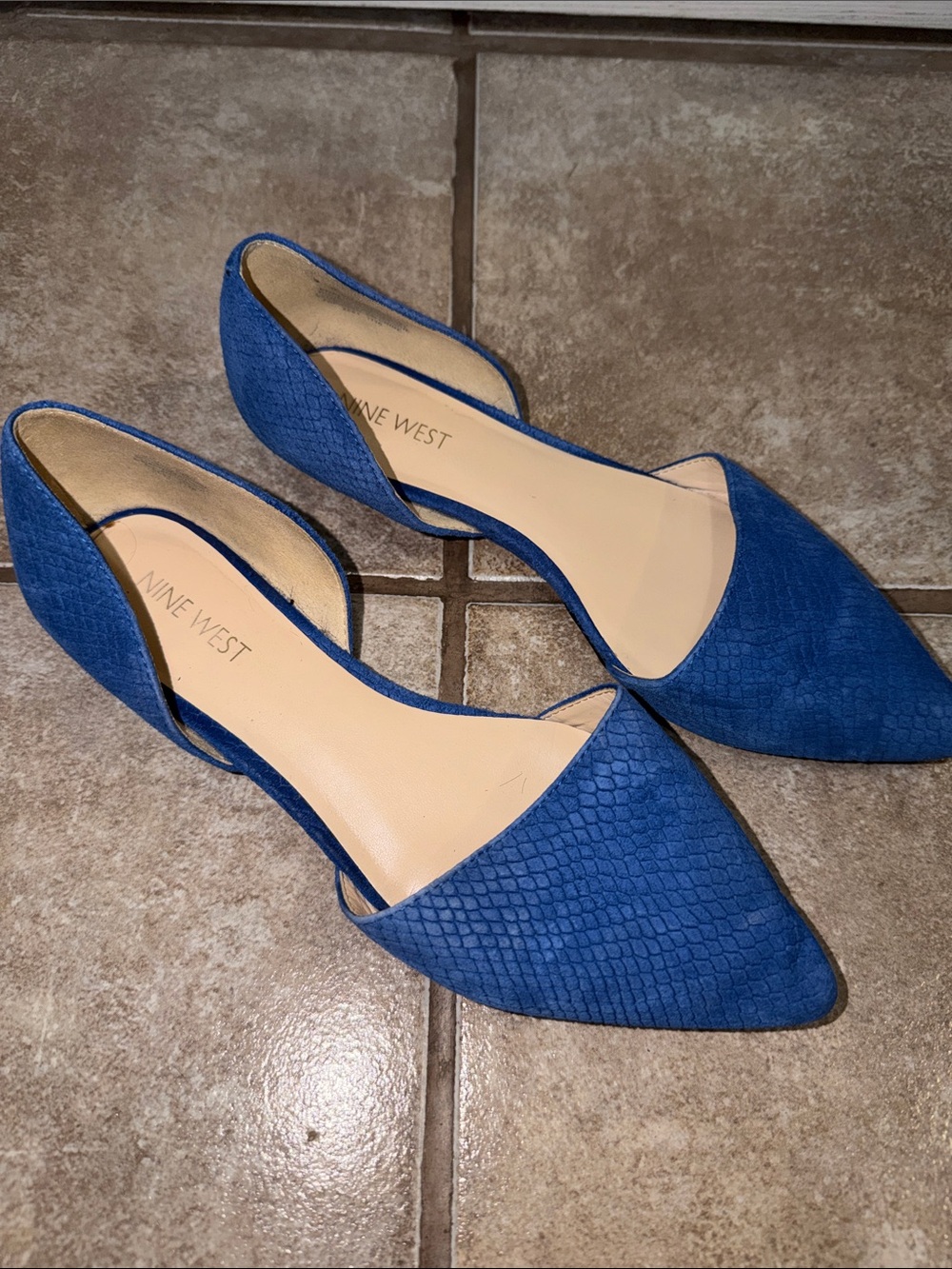 Nine West Royal Blue D'Orsay Pointed Toe Flats